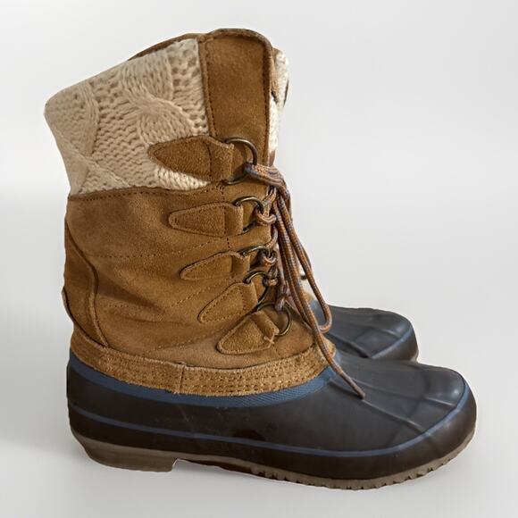 Khombu Letty Duck Boots Women’s 8 M Cozy Brown Waterproof Winter Lace Up - Picture 2 of 7